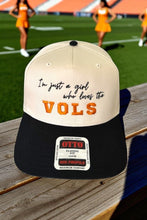 Load image into Gallery viewer, SC - Vols I’m Just a Girl Natural/Black Embroidered Hat
