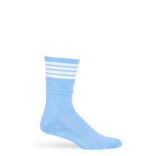 Load image into Gallery viewer, Powder/White 4 Stripe Casual Socks
