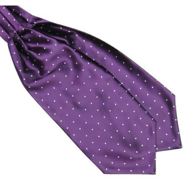 Purple Polka Dot Ascot/Cravat Tie