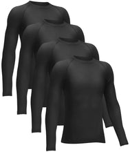 Load image into Gallery viewer, 4 or 3 Pack Youth Boys' Compression Leggings Tights Athletic Pants Sports Base Layer for Kids Cold Gear X-Large Black(4 Pack Shirts) - # BOAA13110002
