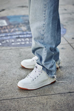 Load image into Gallery viewer, CALTO - Q272  - 2 Inches Taller (White &amp; Gum Sole) -Elevated Leatherette Micro-Perforated Sneakers
