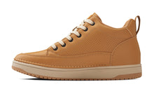 Load image into Gallery viewer, CALTO - Q274  - 2 Inches Taller (Camel Brown &amp; Gum Sole) - Elevated Leatherette Micro-Perforated Sneakers
