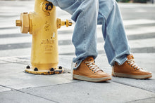 Load image into Gallery viewer, CALTO - Q274  - 2 Inches Taller (Camel Brown &amp; Gum Sole) - Elevated Leatherette Micro-Perforated Sneakers
