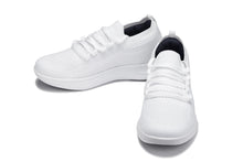 Load image into Gallery viewer, CALTO - QA061 - 2.4 Inches Taller (White/White Sole) - Lightweight Knitted Sneakers
