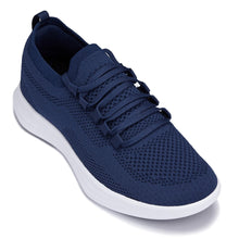 Load image into Gallery viewer, CALTO - QA063 - 2.4 Inches Taller (Navy/White Sole) - Lightweight Knitted Sneakers
