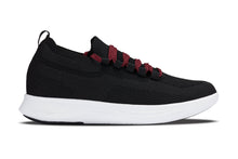 Load image into Gallery viewer, CALTO - QA064 - 2.4 Inches Taller (Black/Red/White Sole) - Lightweight Knitted Sneakers
