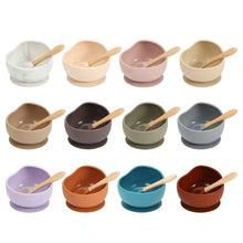 Load image into Gallery viewer, Colorful Silicone Feeding Set for Babies: Bib, Bowl, and Spoon
