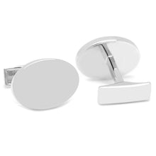 Load image into Gallery viewer, Sterling Silver Infinity Edge Oval Engravable Cufflinks
