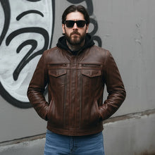 Load image into Gallery viewer, Raider Men's Motorcycle Leather Jacket

