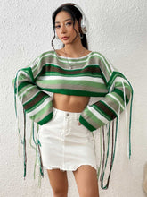 Load image into Gallery viewer, Rainbow Fringe Ultra-Short Loose Crop Knit Sweater | NCS
