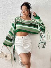 Load image into Gallery viewer, Rainbow Fringe Ultra-Short Loose Crop Knit Sweater | NCS
