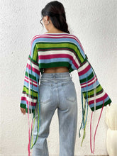 Load image into Gallery viewer, Rainbow Fringe Ultra-Short Loose Crop Knit Sweater | NCS
