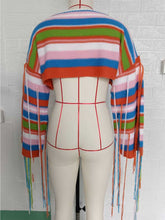 Load image into Gallery viewer, Rainbow Fringe Ultra-Short Loose Crop Knit Sweater | NCS

