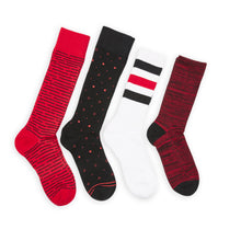Load image into Gallery viewer, Red / Black Mixed Socks 4 Pack -B
