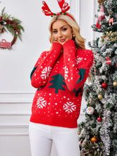 Load image into Gallery viewer, Red Christmas Tree Jacquard Pullover Sweater | NCS
