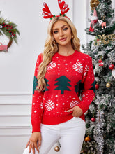 Load image into Gallery viewer, Red Christmas Tree Jacquard Pullover Sweater | NCS
