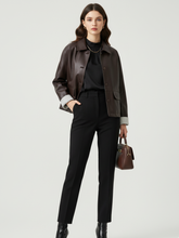 Load image into Gallery viewer, Retro PU Leather Jacket For Women, Brooklyn Heights, BYMANYC New York.
