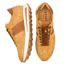 Load image into Gallery viewer, 66-265-CGN ROXI Suede &amp; Calfskin Sneaker, Cognac
