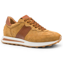 Load image into Gallery viewer, 66-265-CGN ROXI Suede &amp; Calfskin Sneaker, Cognac

