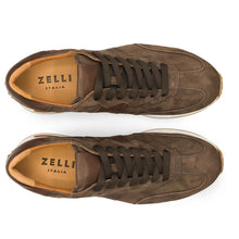 Load image into Gallery viewer, 66-265-NIC ROXI Suede &amp; Calfskin Sneaker, Nicotine
