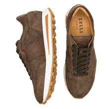 Load image into Gallery viewer, 66-265-NIC ROXI Suede &amp; Calfskin Sneaker, Nicotine
