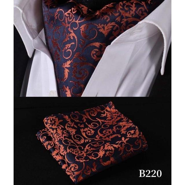 Royalty Bronze Silk Ascot/Cravat Tie & Handkerchief