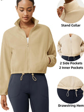 Load image into Gallery viewer, Winter Fleece Cropped Jacket with Stand Collar
