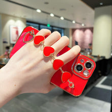 Load image into Gallery viewer, Luxury Love Heart Elegant Sparkle Case With Chain Bracelet Strap Soft Protective Bumper Cover Compatible with iPhone  Bracelet soft case for iPhone 12 Pro Max 11 pro max X XS XR 7 8 Plus Stylish Phone Cover
