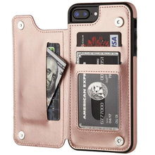 Load image into Gallery viewer, Leather Retro Card Holder Flip Cover for iPhone 11 12 13 14 Pro Max Mini Wallet Case iPhone 11 PU Leather Flip Cover Wallet Case For iPhone
