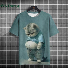 Load image into Gallery viewer, Cat Print shirts - Y2K Graphic T-Shirt
