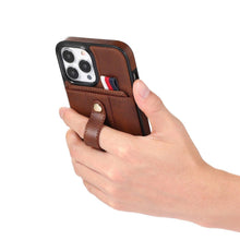 Load image into Gallery viewer, Luxury Leather Phone Case For iPhone 14 13 12 Mini 11 Pro X XS Max XR Business Elegant Men Wallet Card Slot Cover Wallet Case With Card Holder PU Leather iPhone Case

