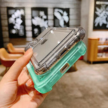 Load image into Gallery viewer, Transparent Card Slot Holder Case For iPhone11 13 12 Pro Max X XS XR Max 8 Plus Clear Shockproof Soft Wallet Cover Clear Case with Card Slot Slim Fit Shockproof Soft Protective Case

