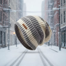 Load image into Gallery viewer, Unisex Stacking Knitted Beanie Cap – Winter Warm Striped Hip-Hop Bonnet Hat
