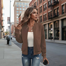 Load image into Gallery viewer, Women’s Solid-Color Zipper Stand-Collar Jacket
