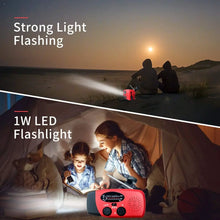Load image into Gallery viewer, 2000mAh Emergency Crank Weather Radio with LED Flashlight, Alertsync Portable AM/FM/NOAA Solar Radio with Phone Charger, SOS Ala
