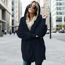 Load image into Gallery viewer, Double Fleece Plush Hooded Cardigan Jacket Women
