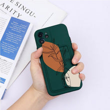 Load image into Gallery viewer, Soft Silicone Wallet Card Holder Phone Case For iPhone 11 mini Cases For iPhone 7 8 Cover Simple Silicone Protective Case For iPhone Girls Women Soft Slim Fit iPhone Case
