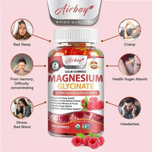 Load image into Gallery viewer, Magnesium Glycinate Gummies - Calm, Relieves Stress, Promotes Sleep, Support Memory, Concentration &amp; Muscle Spasms - 120pcs
