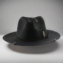 Load image into Gallery viewer, Unisex Metal Letter Straw Panama Hat
