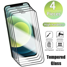 Load image into Gallery viewer, 4PCS Screen Protector for iPhone 14 13 12 11 Pro Max Mini Tempered Glass for iPhone 7 8 6 6S Plus X XR Xs Max SE 2020 Glass One-piece Front Scratchproof Tempered Glass
