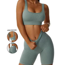 Load image into Gallery viewer, 🖤 Ribbed Seamless Yoga Set
