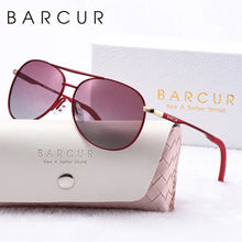 Load image into Gallery viewer, BARCUR Women’s Pink Metal Comfortable Fashionable Frame Polarized Sunglasses – Lightweight UV400 Blue Gradient Mirror Lenses Oval Fashion Shades for Summer Travel Beach Summer Outfits &amp; Stylish Apparel Accessories
