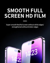 Load image into Gallery viewer, 100D Full Cover Tempered Glass For iPhone 14 11 12 13 Pro Max XR X Screen Protector On iPhone 14 Pro Max Curved Protective Glass Screen Protector Tempered Glass Military Shatterproof &amp; Longest Durable Screen Protector For iPhone
