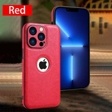 Load image into Gallery viewer, Luxury Leather Case for iPhone 14 13 12 11 Pro MAX XS XR 7 8 Plus Classic Silicone Phone Cover  Leather Case Thin Flexible Soft Grip Luxury PU Leather Cover for Men Durable Anti-Scratch Full Phone Cases
