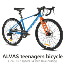Load image into Gallery viewer, F, YUZE G240 7Speed Aluminum Disc Brake Bike Boy Girl Student Children Bicycle Teen Road bicicleta велосипед Handlebar 380mm
