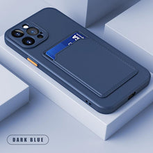 Load image into Gallery viewer, White Soft Wallet Card Holder Phone Case For iPhone 11 12 13 Pro Max Camera Protective Case Wallet Holder Cover Soft Portable Silicone Back Cover Durable Phone Case
