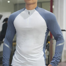 Load image into Gallery viewer, Men's Stand Collar Zipper T Shirt for High Intensity Workouts
