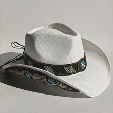 Load image into Gallery viewer, 2026 Embroidery Horse Accessories Straw Cowboy Hat for Women Men – Western Sun Hat for Country Concert Rodeo and Cowgirl Hat
