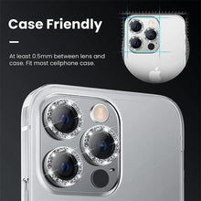 Load image into Gallery viewer, Diamond Camera Case For iPhone 14 13 Pro Max 12 Pro Max Camera Lens Protector Cover For iPhone11 Pro 12Pro Tempered Glass HD Clear Tempered Glass Camera Protector
