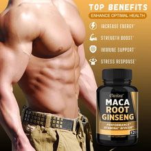 Load image into Gallery viewer, Maca Root with Ginseng 11,400mg - 120 Vegan Capsules for Men &amp; Women
